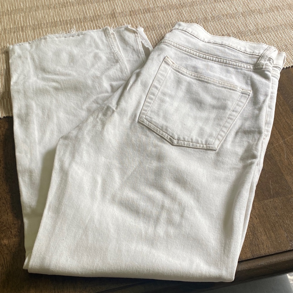 GAP Factory Cream Flare & Wide Leg Jeans